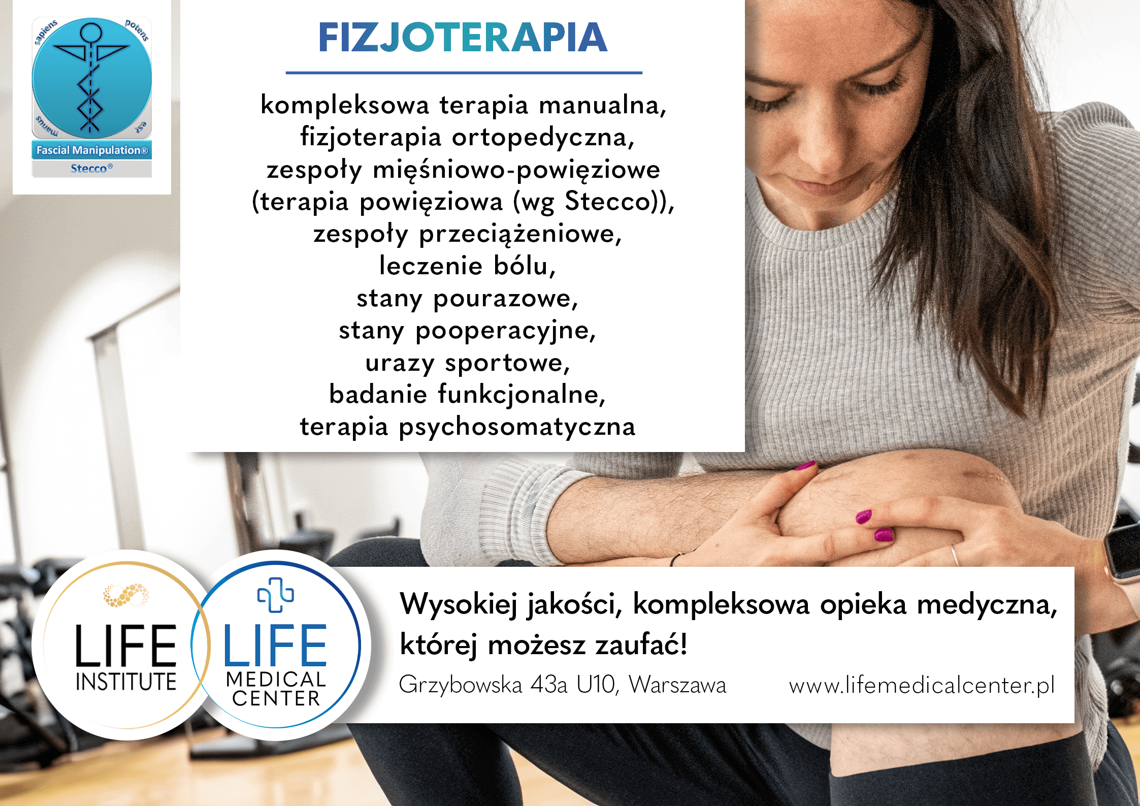 Magdalena stawinska fizjoterapia warszawa LIFE medical center