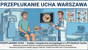 Przepłukanie ucha Warszawa — bezpieczne płukanie uszu | Life Medical Center