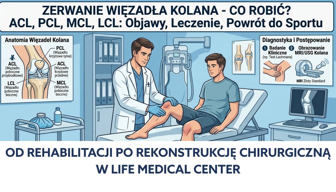Zerwanie więzadła kolana — ACL, PCL, MCL, LCL: objawy i leczenie | LIFE Medical Center 1 zerwanie wiezadel kolana WARSZAWA LIFE MEDICAL CENTER